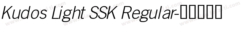 Kudos Light SSK Regular字体转换
